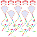 5 set Kids Diy Kite Making Kit Blank Kites For Hand Paint Craft Outdoor Toys With 30M Line Board Kite Accessories Butterfly