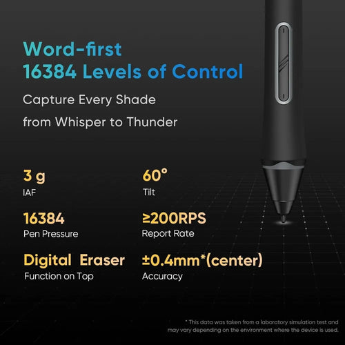 13.3" Drawing Tablet with Screen, 16384 Pressure Levels, Full-Laminated AG Screen, Stand & Dial, 8 Shortcut Keys