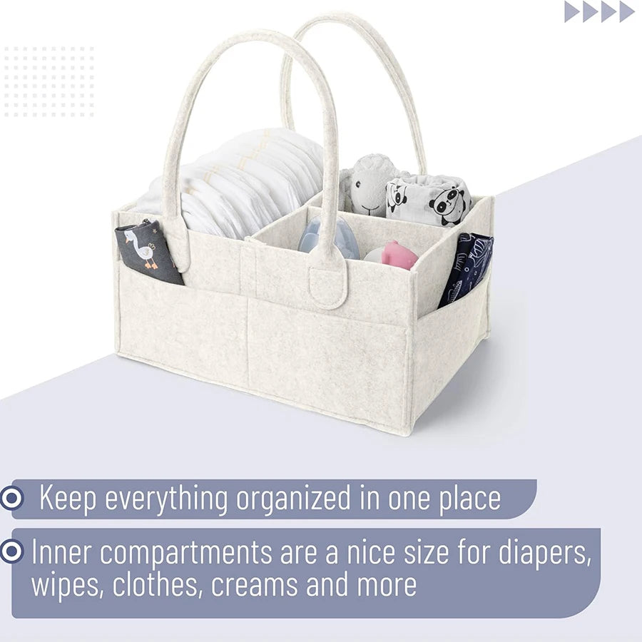 Felt Baby Nappy Caddy Organiser