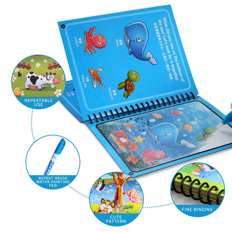 Reusable Magic Water Drawing Book