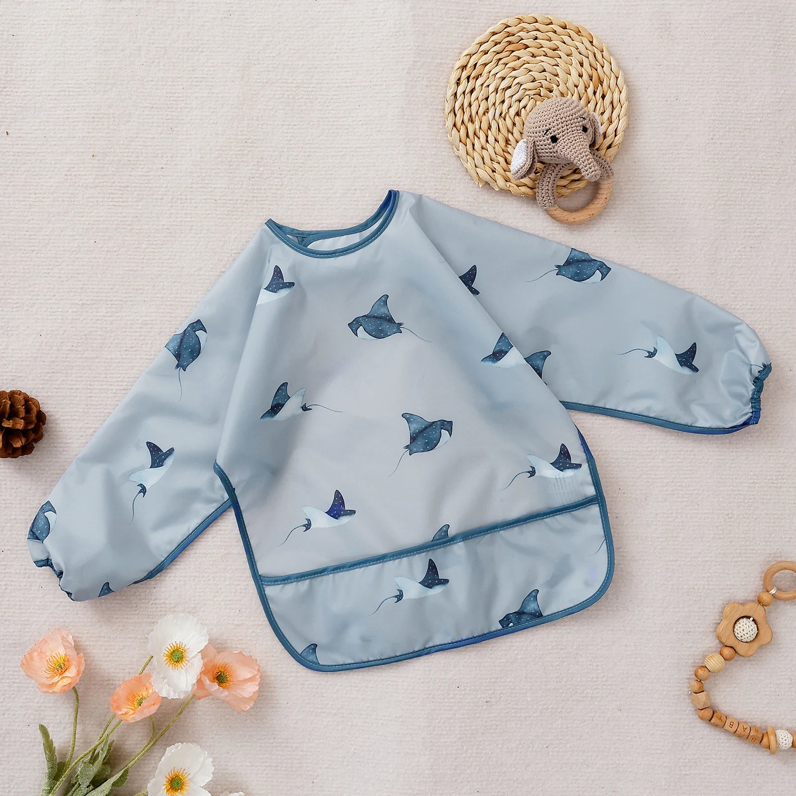 Long Sleeve Waterproof Feeding Bib