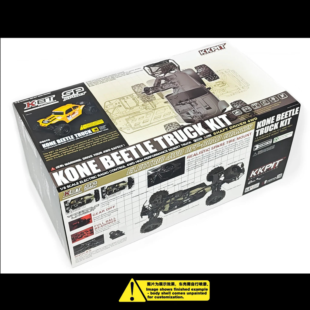 KKPIT KBT SP KONE BEETLE TRUCK R/C 4WD 360mm wheelbase frame 1/8 desert truck 7075-T6