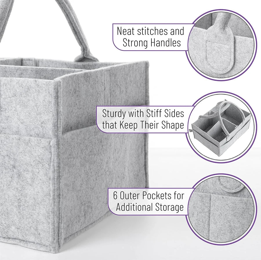 Felt Baby Nappy Caddy Organiser